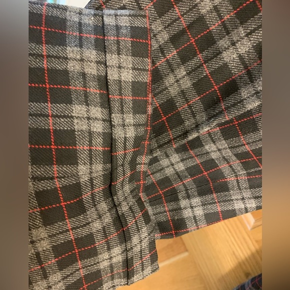 VTG 90s Gray Black Red Plaid High Waist Pants Size 12 LizSport Tapered - Pleated - Picture 7 of 7